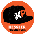 Kessler Productions Logo baseball cap KP film slate video camera